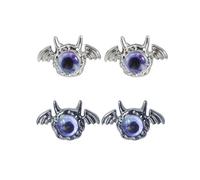 KHKINDPRO Boucles d'oreilles amusantes en forme de chauve-souris de Noël avec yeux de démon d'Halloween en argent sterling hypoallergénique parfaites pour les femmes comme cadeaux de Noël