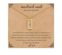 KHKINDPRO Cadeaux chrétiens pour femme, collier à graines de moutarde, cadeau chrétien, cadeau pour sœur secrète pour femme, cadeau basé sur la foi pour la fête des mères chrétiennes, Acier inoxydable