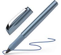 Khkui-Ceod Shiny Stylo Roller (Pour Droitiers Et Gauchers, Épaisseur De Trait M, Avec Cartouche D'encre Bleu Roi) Bleu
