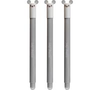 Khkui-Eberhard Faber 599033 - Roller Effaçable Souris, 3 Stylos Animal Erase It, Stylo Gel Bleu 0,7 Mm