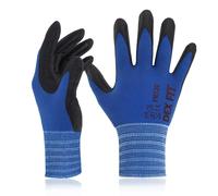 KHKUI-Gants de jardinage FN320, Adaptation 3D confortable et extensible, Super agrippants, Mousse de nitrile durable, Nylon fin et léger, Lavables en Machine, Bleu 7 (S) 3 Paires