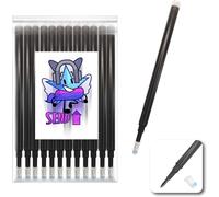 Khkui-Lot De 12 Recharges Noires Pilot Friction Compatible Xxl Pour Stylo Gel Effaçable Couleur Noire Pointe 0,7. Bâton D'écriture À L'école, Sur Tissu Et Cuir Thermo-Effaçable