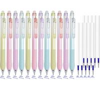 Khkui-Lot De 22 Stylos À Encre Gel Effaçable À Pointe Fine Et Recharges, Stylo À Encre Bleue Rétractable De 0,5 Mm, Écriture Lisse, Confortable À Utiliser Pour Les Mots Croisés (Multicolore Et 10