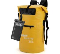 Khkui-Sac Étanche 35l/50l Sac À Dos Sec, Sac À Roulettes Avec Étui Pour Téléphone Ipx8, Pour Le Bateau, Le Kayak, La Randonnée, Le Camping, La Pêche, Le Rafting, 35l Jaune