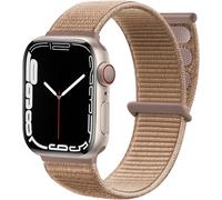 Khkui-Solo Loop Nylon Compatible Avec Apple Watch 44mm 38mm 42mm 40mm 41mm 45mm 49mm, Bracelet Réglable Pour Iwatch Series 9 8 7 6 5 4 3 2 1 Se, 42mm/44mm/45mm/49mm, Thé Lacté