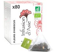 Khla - Fleurs d’Hibiscus Bio - 80 Sachets Infusettes Pyramide - Tisane & Infusion Bien-Être - Hydratation & Digestion - Chaude ou Glacée - Florale & Aromatique - Riche Antioxydants - Origine Égypte