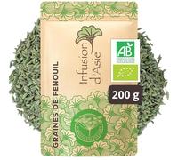 Khla - Graines de Fenouil Bio 200 g - Pour Tisane & Infusion Après Repas - Digestion & Vitalité - Chaude ou Glacée - Anti-Ballonnements - Sachet Vrac - Riche en Antioxydants - Origine Égypte