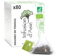 Khla - Graines de Fenouil Bio - 80 Sachets Infusettes Pyramide - Tisane & Infusion Après Repas - Digestion & Vitalité - Chaude ou Glacée - Anti-Ballonnements - Riche en Antioxydants - Origine Égypte