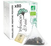 Khla - Menthe Poivrée Bio - 80 Sachets Infusettes Pyramide - Tisane & Infusion Bien-Être - Digestion & Fraîcheur Naturelle - Chaude ou Glacée - Feuilles Hâchées - Origine Égypte