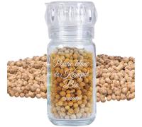 Khla - Poivre Blanc de Kampot Certifié Bio 45 g - Moulin Rechargeable - Sachet Poivre en Grains Biologique- Grand Cru, Fort & Puissant - Ingrédient Cuisine - Direct Producteur - Origine Cambodge