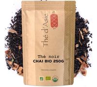 Khla - Thé Chai Bio pour Chai Latte - Sachet Vrac 250 g - Noir Chaï Masala - Épicé Ceylan Biologique - Feuilles Séchées - Thé d’Asie - Réconfortant & Gourmand - Origine Sri Lanka