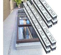 KHLMSRXJ 2 4 5 8 10 Pack Grille de caniveau - Système de caniveau en Acier Inoxydable avec Grille - Kit de caniveau Mince extérieur 1 m de Long pour Cour souterraine/Patio/allée/Garage (Lot