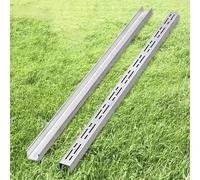 KHLMSRXJ Caniveau de Drainage en Acier Inoxydable 304 en Forme de U, système de caniveaux avec Grille perforée en Acier Inoxydable, kit de caniveaux Minces pour extérieur (Lot de 2, 100 x 1