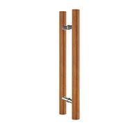 KHLMSRXJ Ensemble de poignées de Porte de Grange Modernes pour Portes intérieures/extérieures, poignée de Porte de Grange coulissante en Bois en Forme de H, Marron, 39 3/8 Pouces