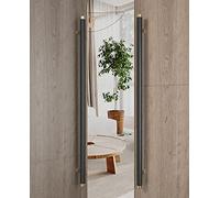 KHLMSRXJ Grande poignée de Porte, Acier Inoxydable, 16/24/32 Pouces, pour Porte en Verre, Porte en Bois, poignées de Porte coulissante, Noir, Bois d'origine, Noyer, Design Simple et Modern