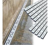 KHLMSRXJ Kit de caniveaux Minces pour intérieur et extérieur, système de caniveaux en Acier Inoxydable pour Cour, terrasse, allée et Garage, caniveau de Drainage avec Grille (Lot de 10, 100