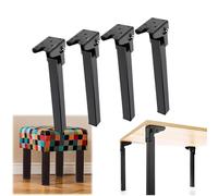 KHLMSRXJ Lot de 4 Pieds en épingle à Cheveux en métal - Pieds de Table pliants de 30,5 cm - pour Table Basse, Commode et lit - Design Moderne du Milieu du siècle - Finition Noire - Facile à