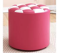 KHLMSRXJ Pouf Ottoman Rond en Cuir - Tabouret Polyvalent pour se Changer et s'habiller confortablement dans Le Salon et la Chambre