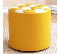 KHLMSRXJ Pouf Ottoman Rond en Cuir - Tabouret Polyvalent pour se Changer et s'habiller confortablement dans Le Salon et la Chambre