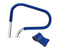 KHLMSRXJ Rail de Piscine en Acier Inoxydable 304, Main Courante de Piscine antirouille argentée, Main Courante de Piscine humanisée avec Couvercle Bleu 1,2 m et vis Auto-adhésives