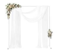 KHOFISS Support de fond carré en métal blanc 2 x 2 m | Arche de mariage pour cérémonie de mariage, photomaton d'anniversaire, décoration de fête avec soudé à la machine et laqué au