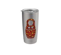 Khokhloma Russe Art Russe Matryoshka Russie Russes Gobelet isotherme en acier inoxydable double paroi