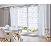 Khome Store Enrouleur Double avec système de Fixation Klemmfix, Polyester, Blanc, B80 x H150 cm