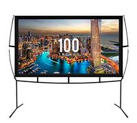 KHOMO GEAR Écran de Projection Portable 100" avec Support - Écran de Projection extérieur et intérieur pour soirées cinéma, Home cinéma et présentations - Écran de Projection Avant et arrière