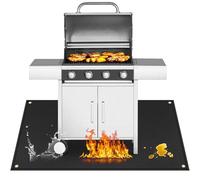 Khongoo Tapis ignifuge pour barbecue - Protection du sol pour terrasse - Tapis de barbecue d'extérieur facile à nettoyer - Pour barbecue à gaz Weber - 75 x 120 cm