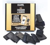 KHOOL | Charbon de Bambou pour Camelbak & Poches à Eau | Purificateur Naturel | Élimine les Mauvais Goûts & Odeurs | Hydratation Améliorée | 12 Blocs