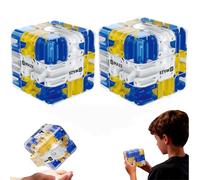 Khoolty Cube Labyrinthe 3D Khoolty - Puzzle éducatif Durable, idéal pour développer la motricité Fine et la réflexion stratégique. ((Bleu+Bleu))