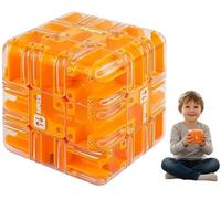 Khoolty Le Cube Labyrinthe V3,3D Labyrinthe Puzzle Cube - Mille Chemins vers La Réussite Jeu Casse pour Adultes Et Adolescents (Orange,X2)