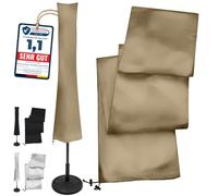 KHP Professional Housse de protection de qualité supérieure pour parasol en tissu extra solide en 5 longueurs - Extrêmement résistante à la déchirure et aux intempéries - Avec longue fermeture éclair