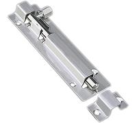 KHRKHHXLA Lot de 2 serrures de sécurité pour porte - Serrure à cylindre - Serrure à glissière en acier inoxydable épais pour portes - Serrure de porte coulissante brossée avec vis 5 serrures