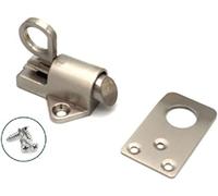 KHRKHHXLA Moraillon de Serrure de Porte à Boulon Coulissant, Boulon de Porte, Anneau de sécurité de Porte en Alliage d'aluminium(Silver)