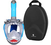 Khroom Masque de Plongée Enfant 3-10 Ans | Masque Intégral avec Étui | Masque intégral dès 3 ans | Certifié TÜV | Système Easy-Breath | Vue à 180° | Étui & pièces de rechange inclus
