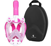 Khroom Masque de Plongée Enfant 3-10 Ans | Masque Intégral avec Étui | Masque intégral dès 3 ans | Certifié TÜV | Système Easy-Breath | Vue à 180° | Étui & pièces de rechange inclus
