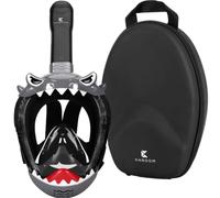 Khroom Masque de Plongée Enfant 3-10 Ans | Masque Intégral avec Étui | Masque intégral dès 3 ans | Certifié TÜV | Système Easy-Breath | Vue à 180° | Étui & pièces de rechange inclus
