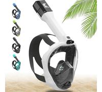 Khroom Masque de Plongée Intégral Seaview Pro | Notre Meilleur Masque de Snorkeling pour Adultes | sans Risque de CO2 | Vision Cristalline, Respiration Facile, Facile à Utiliser (L-XL Blanc)