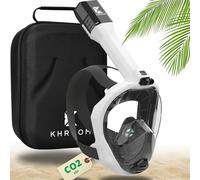 Khroom Masque de Plongée Intégral Seaview Pro | Notre Meilleur Masque de Snorkeling pour Adultes | Sans Risque de CO2 | Vision Cristalline, Respiration Facile, Facile à Utiliser (L-XL Blanc+Soft-Case)