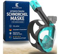 Khroom Masque de Snorkeling Adulte - Seaview Pro | Notre N°1 | Sécurité CO2 testée en laboratoire indépendant | Canal d'air 3x plus large | Dry-Top | Silicone souple