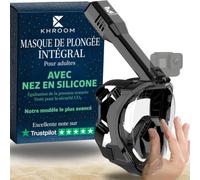 Khroom Masque Intégral de Plongée Adulte Équilibrage Seaview Pro PLUS | CO2 testé sûr | Poche nasale en silicone | Vision panoramique 180° | Système Dry-Top anti-eau | Support caméra inclus