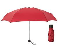 KHTO Mini parapluie de poche compact pliable parapluie de voyage pour femme UV petit parapluie 180 g pluie imperméable parasol parapluie pratique, rouge vin, moyen, Compacte