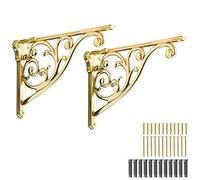 khtumeware Florence Lot de 2 supports d'étagère Doré 200 mm