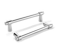 khtumeware Lot de 5 poignées d'armoire en chrome poli de 10,2 cm en alliage de zinc, modernes et simples, adaptées pour les meubles personnalisés de toute la maison (cuisine/salle de bain/chambre).