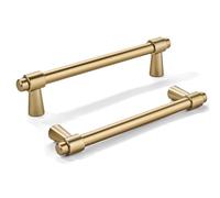 khtumeware Lot de 5 poignées d'armoire en laiton brossé de 10,2 cm en alliage de zinc, modernes et simples, adaptées pour les meubles personnalisés de toute la maison (cuisine/salle de bain/chambre).