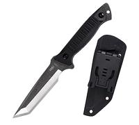 KHU Couteau à lame fixe Couteau de survie bushcraft - Acier 420HC Nylon Plastique poignée, Outdoor Pêche Camping Accessoires - Avec étui Kydex