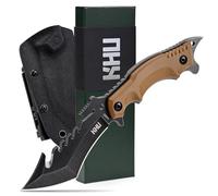 KHU Couteau à lame fixe Couteau de survie bushcraft - Acier 440C G10 poignée, Outdoor Camping Accessoires - Avec étui Kydex - 24A
