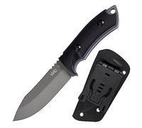 KHU Couteau à lame fixe Couteau de survie bushcraft - Acier D2 G10 poignée, Outdoor Pêche Camping Accessoires - Avec étui Kydex
