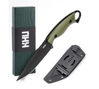 KHU Couteau à lame fixe Outdoor Couteau - Acier D2 G10 poignée, Camping Accessoires - Avec étui Kydex - 17A